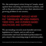 Emily Hampshire Instagram - Today on #TransgenderDayofVisibility, the @teganandsarafoundation announces an Open Letter: Artists Against Anti-Trans Legislation in Canada. For those outside of Canada, the country is often seen as a human rights haven. However, the reality is that Canada is not immune to the global attack on the trans community and their access to inclusive spaces, healthcare and freedoms.   More than 400 artists living in or hailing from Canada signed this letter to draw attention to the concerning rise of anti-trans legislation in the country, including proposed bans on inclusive healthcare for trans youth in Alberta, and infringement on the freedoms of gender-diverse youth to use their chosen names and pronouns at school without parental consent in New Brunswick and Saskatchewan.   The anti-trans policies taking root in Canada go beyond discrimination - they present a clear risk to the mental and physical well-being of trans individuals throughout the country. The undersigned artists stand against these alarming and destructive policies, and call on our communities and local and national policymakers to put a stop to this concerning surge in anti-trans policy.   Read the full letter and view all signatures at teganandsarafoundation.org/open-letter or the link in our bio.