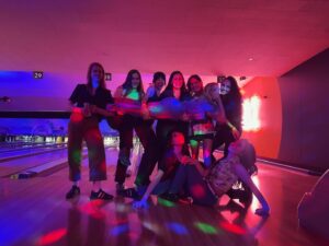 Emily Osment Instagram - Had to bring out my best John Turturro for this one. Can’t wait to be lifted up by these women for the next 32 years, no matter how hard that will be on our backs and knees. Promise okay?? Thank you for all the birthday wishes!! Feeling so so loved 💜 🎳