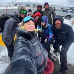 Emily Osment Instagram - New girl band, same measly amount of air, a lot of cold butts and somehow zero injuries ❄️ 🏂 💜 #FondalaGondola