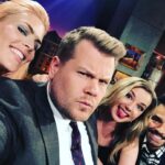 Emily VanCamp Instagram – Loved hanging out with these guys on the @latelateshow this eve.. Check it out tonight! ✨