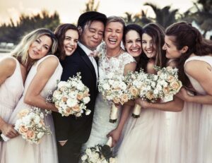 Emily VanCamp Instagram - The most beautiful bridal party I ever did see 💕💕💕 To my incredible sisters @katievancamp @mollyvancamp and #alivancamp who made it from 3 different countries, to @alison.greenberg and @casstroywalker who were the most generous bridesmaids and to my Man of Honor @eugenesamkim .. I thank you all for making our day so special. Love you beyond words. I also have to say thank you to @shopbop for the loveliest  @moniquelhuillier bridesmaid dresses and @lelarose  again for my dream gown and last but not least, @charliedailey you simply capture the best moments 📷✨✨✨ The whole day was magic and I feel so blessed to start off 2019 with a heart so full of love. Thank you ❤️