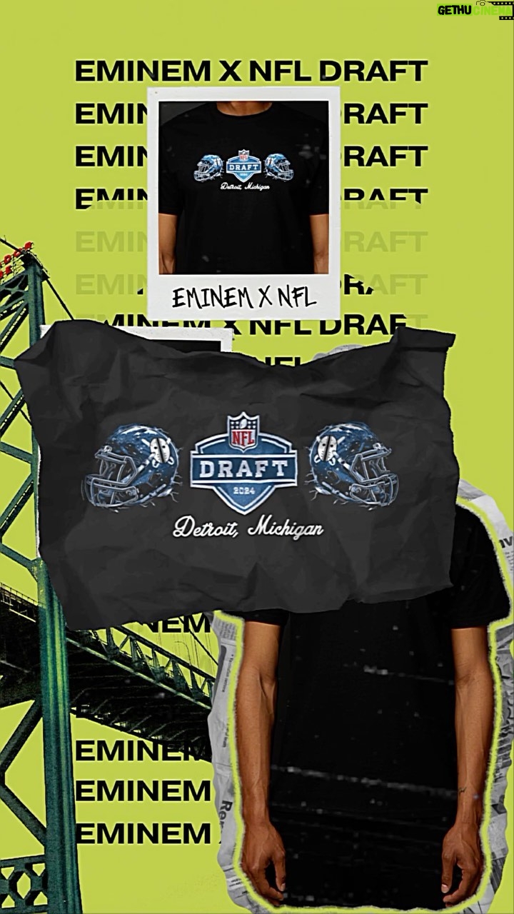 Eminem Instagram - Welcome 2 Detroit City!!! ... 🏈 Ltd @NFL Draft t-shirt just hit the site!! Link in bio #NFLDraft 2024