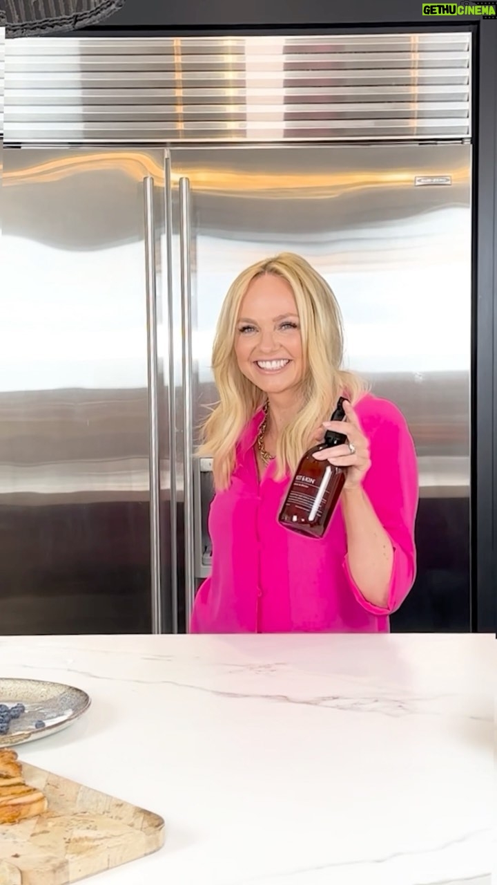 Emma Bunton Instagram - Think pink for Barbie’s big day 💗 Like most homes, our kitchen is the hub of all the action. I love the chaos but have found a way to stay as Zen as Ken! With my Kit and Kin range extending into plant based cleaning, you can now keep your surfaces pristine and safe for your family…and less plastic, it’s fantastic! @kitandkin #protectingourworldnaturally #kitandkin