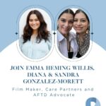 Emma Heming Instagram - The theme for today focuses on volunteering, on ways you can take action by working with a FTD or dementia-focused organization in your part of the world. If you can’t find one near you, it can also be effective to take a simple action on your own to raise awareness of this disease.  Diana and Sandra Gonzalez-Morett are sisters who are doing so much, each in different ways. Together, they are taking action, getting the FTD story out there while making a difference in the lives of others impacted by this devastating form of dementia. Head to my link in my bio to hear @dianalaurengm and @sandygomo story. @pedacitodecarnefilm @theaftd #worldftdawarenessweek #frontotemporaldementia #icareaboutftd #wecareaboutftd #endftd