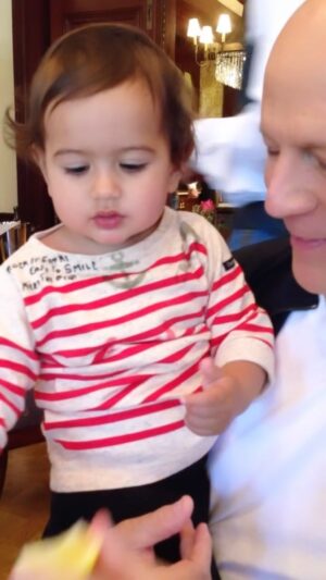 Emma Heming Instagram - This Sunday cuteness is brought to you by Mabel and Dada 🍋😜 🍋