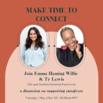 Emma Heming Instagram - I’ll be going Live tomorrow with Ty Lewis @iamgertrudejordan, who is a certified dementia practitioner. Our discussion is on how we can best support the caregivers in our lives. Also, ideas and ways caregivers can ask for the help they greatly need. Please join us on IG Live, Tuesday at 10:30am PST/1:30pm EST. If you can’t join us live, not to worry, I will be saving it for you to watch at a later time! 🧡 #dementiaawareness #ftdawareness #caregivingsupport