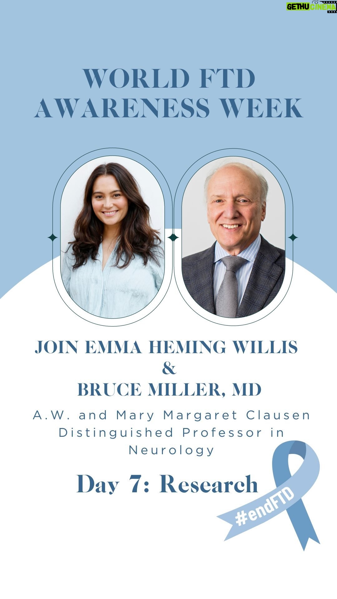 Emma Heming Instagram - FTD whispers and it’s very confusing in the early stages which is why it gets overlooked and written off by some doctors time and time again. As family members or friends we feel something, we sense something is not right and you can not put your finger on it. This is when we need to step in and advocate strongly for our loved ones to our medical professionals. I’ve added @theaftd’s diagnostic checklist (link in bio) that you can take into your doctors office if you have concerns.
The theme for today, day 7 is research, focused on work to better understand, diagnose, treat, cure, and ultimately prevent every form of FTD. And for such a hopeful topic, I’m grateful to have spoken to Dr. Bruce Miller, who is known as a global pioneer in FTD research. His full interview is in the link in my bio. #worldftdawarenessweek #frontotemporaldementia #icareaboutftd #wecareaboutftd #endftd