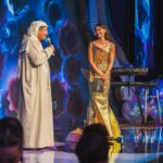 Enjy Kiwan Instagram - Absolute pleasure hosting the @voguearabia ball of Arabia under the theme mermaids of the gulf. Thank you for having me . Dressed in a custom made @kachmarreem Stunning jewelry @jacobandco Hair and make up @isabellabella_official Styled by @yasmineeissa