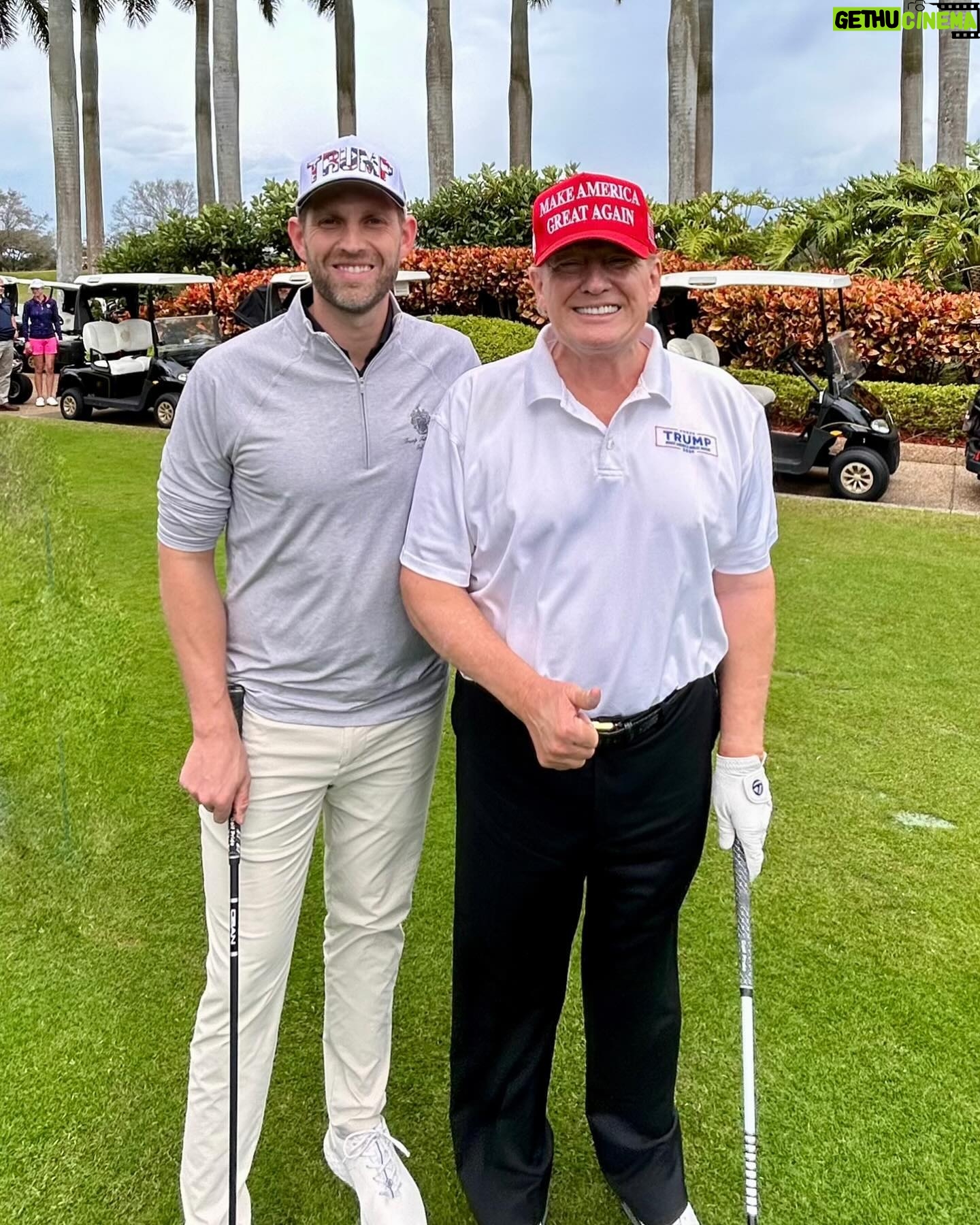 Eric Trump - 109.4K Likes - Congratulations Dad! One victory down, one to go! Proud to stand by your side through this fight. #RepublicanNominee #1215 #USA 🇺🇸🇺🇸🇺🇸