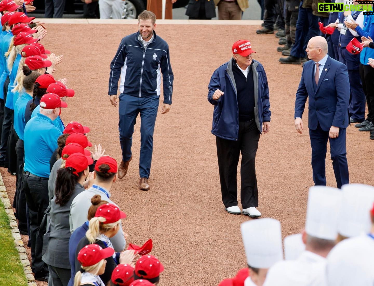 Eric Trump - 36.8K Likes - My father and I are on our way back from a phenomenal visit to @trumpscotland, @trumpturnberryscotland and @trumpdoonbeg. From breaking ground on the new MacLeod Course at Trump Scotland to an exceptional Welcome Ceremony and visit with the team at Trump Turnberry to experiencing Irish tradition and charm at Trump Doonbeg, this was a truly momentous occasion!