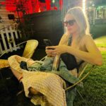 Erin Foster Instagram - Stagecoach has always been the only place where Fun Erin comes out. But this year I almost fainted from heat stroke during the day, and mostly sat in this chair at night. So I guess she’s just dead now. Rip.
