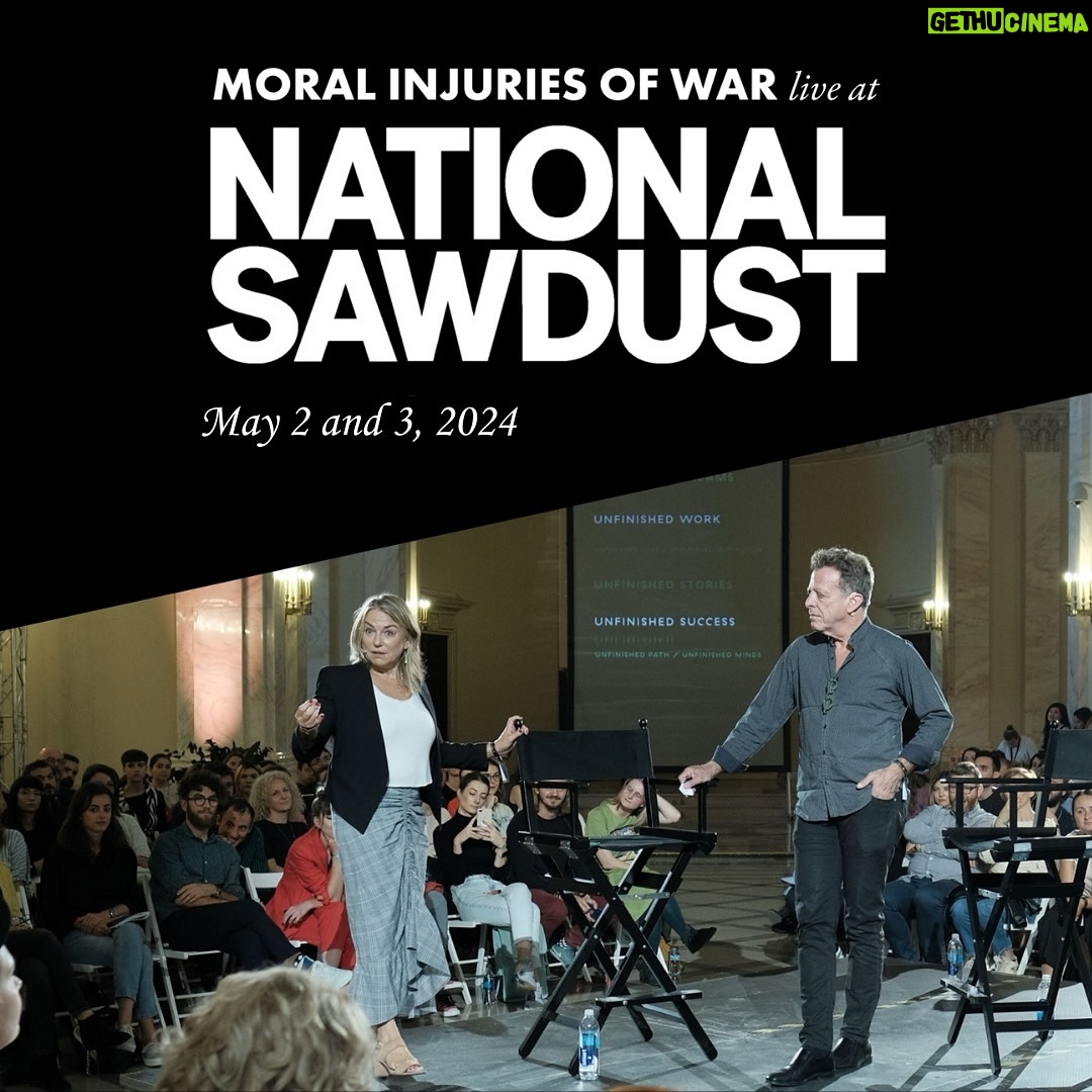 Esther Perel Instagram - When the dust settles, what remains? Weaving together the voices of veterans, Moral Injuries of War is a visionary production that brings the untold stories of war to the American public. Hosted by @NationalSawdust, this immersive experience forges new ways to contemplate and heal from war through testimony, movement, and public conversation. I am honored to join this production by co-hosting a live conversation with veterans and war journalists with artist, psychologist, and my husband, @jacksaulofficial . The program will close with an exploration of embodied action, led by Leslie Salmon Jones and Jeff W. Jones of Afro Flow Yoga®️. Tickets are available through the link in my bio. We hope to see you there!