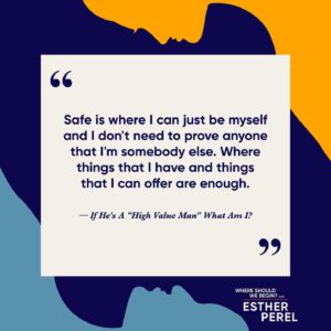 Esther Perel Instagram - Ever found yourself in relationships where you ask yourself, “Why do I stay when I know I deserve better?” You’re not alone. In a new episode of “Where Should We Begin?”, I unravel the heartbreaking struggle of a woman stuck in a cycle of toxic love. Tune in as we explore the reasons behind her repeated return to familiar pain, and shed light on the path to breaking free. Listen to “If He’s A “High Value Man” What Am I?” through the link in my bio.