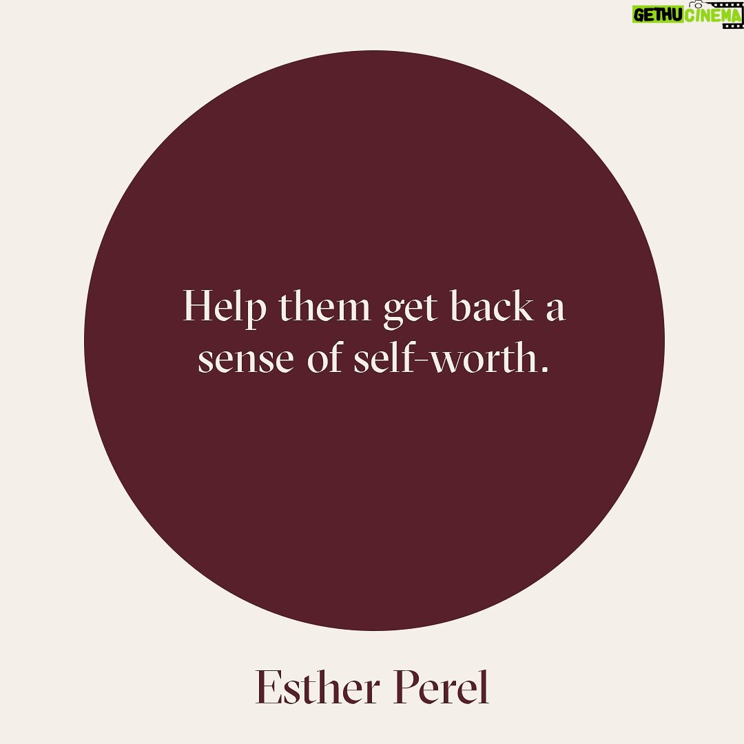 Esther Perel Instagram - Every day I work with couples who have been devastated by infidelity. They are in disbelief, gutted, shattered. Despite how common affairs are, the intensity of reactions that surround the topic of infidelity stands in the way of understanding, repair, and resilience — all elements that are crucial to the vitality of a relationship. Love is messy, infidelity more so. As a friend or family member of someone who has discovered an affair, your role is to be a support system and guide your loved one in getting back their own sense of self-worth, to overcome what very well may be one of the most challenging times of their life. Visit the link in my bio to learn how to best support a friend or family member during this time.