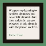Esther Perel Instagram - Join me on the latest episode of the @NYTimes Modern Love podcast as I read Karin Jones’s Modern Love essay, “What Sleeping With Married Men Taught Me About Infidelity.” Following the publication of her essay in 2018, Jones encountered significant backlash. Conversations surrounding infidelity remain challenging even today. Reflecting on this, I offer a deeper examination of Karin Jones’s perspective. Tune in to the full episode through the link in my bio.