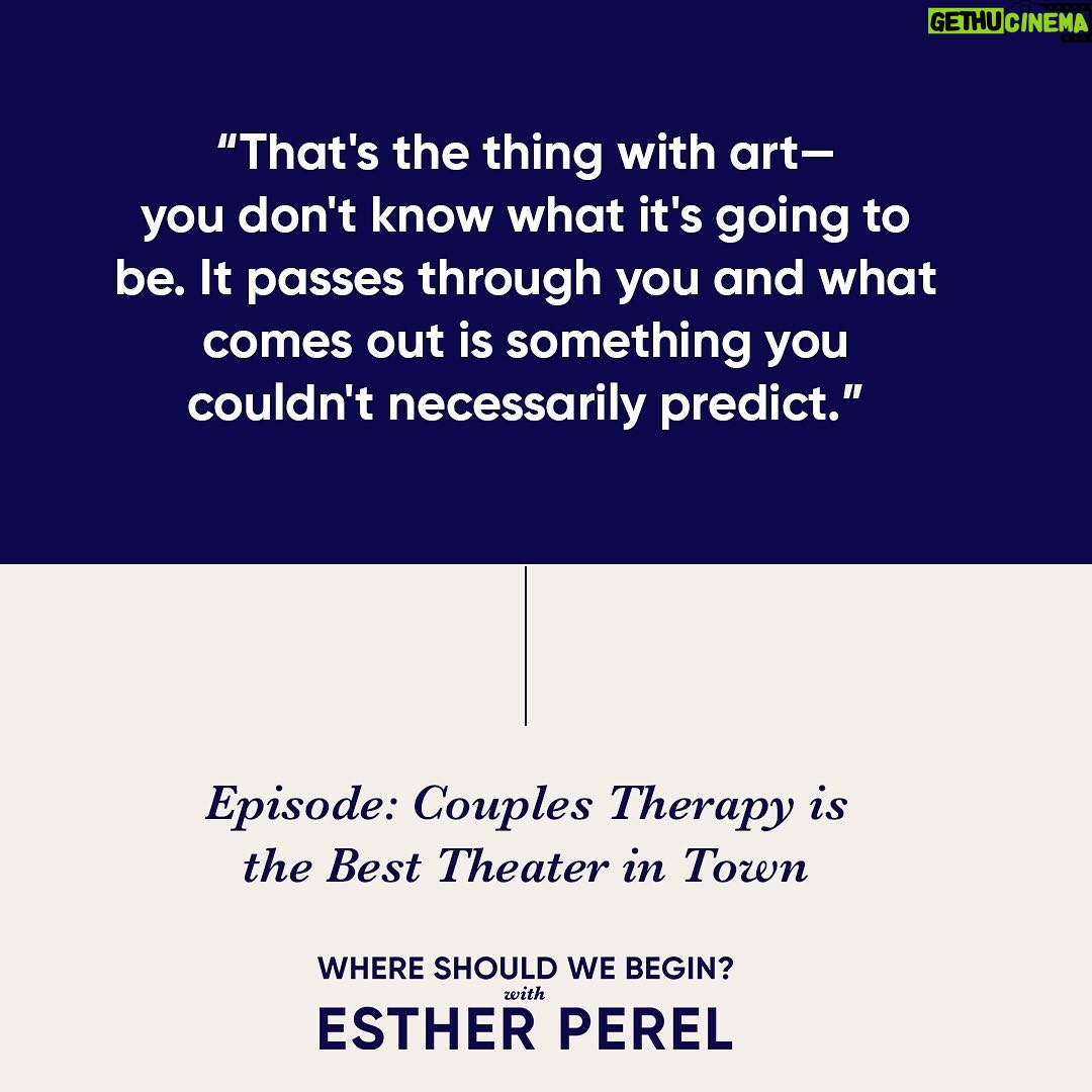 Esther Perel Instagram - Mary Alice Miller has been my trusted collaborator for the past five years. It has been a journey of shared creativity, where ideas blossom, words flow, and projects thrive. Recently, as we prepared for my upcoming U.S. tour, we engaged in a reflective conversation about the significance of play, creativity, my past theater experience, and the profound importance of storytelling. In close collaboration, there comes a point where those working alongside you often understand you better than you understand yourself. They possess a unique ability to see through the mechanisms of forgetfulness and denial, offering insights and perspectives that you might overlook. When we come together, we create. Through conversations such as this one, old memories are unlocked, new stories are shared, and a fresh idea is born. So, at this moment, I don’t go in front of the mirror. I go in front of @MaryAliceMiller. Visit the link in my bio for our full conversation on my Apple Podcast subscription.