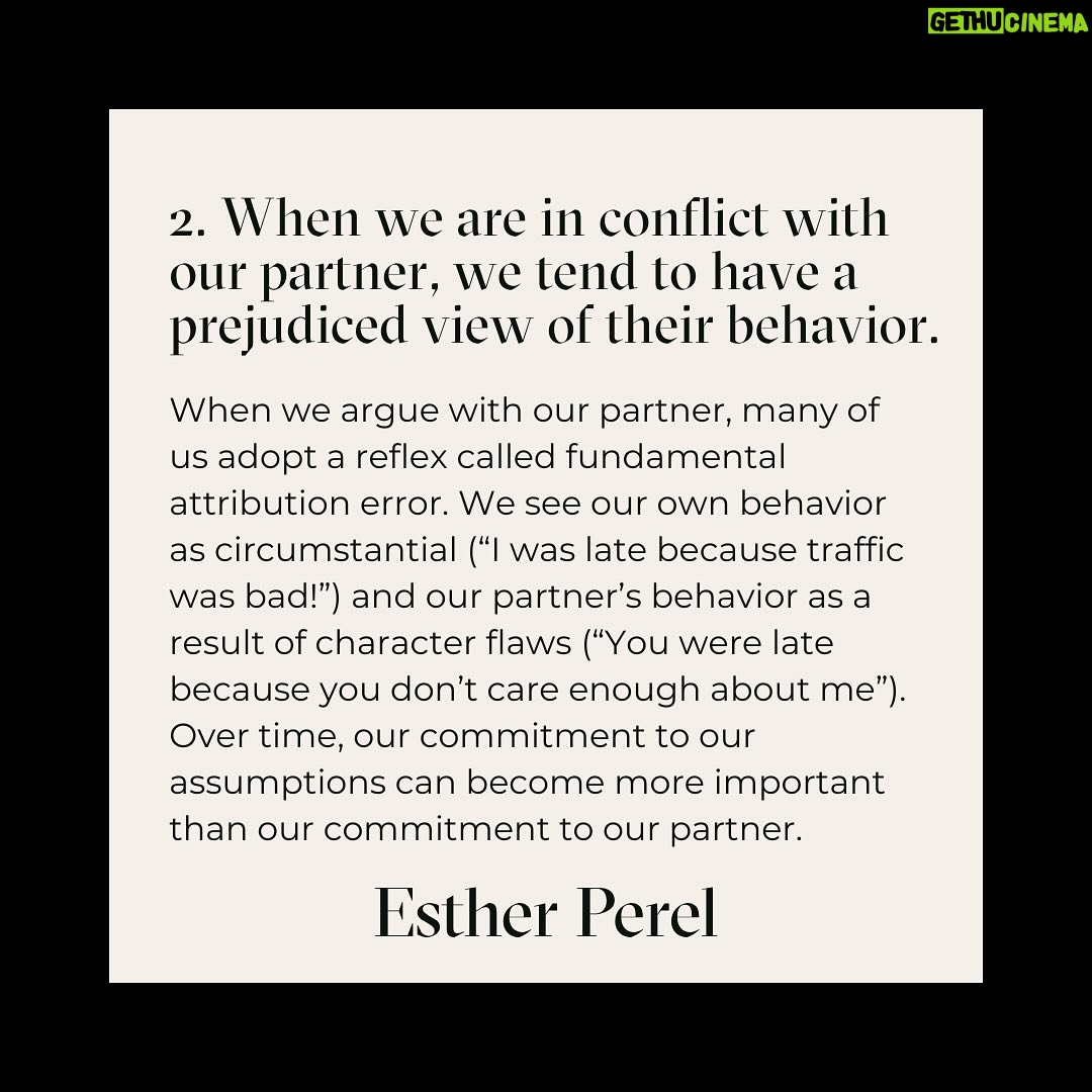 Esther Perel - 34.3K Likes - Conflict is inevitable in any relationship, but learning to navigate these friction-filled spaces can leave you more connected than before the conflict arose. It only takes one different choice to change a pattern.
Read more on @shon.faye’s key takeaways from my course "Turning Conflict Into Connection" in @voguemagazine article "5 Thing I Learned from Esther Perel's New Course on Conflict and Relationships" and visit the link in my bio to check out the course for yourself.