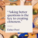 Esther Perel Instagram – The art of conversation is about healthy amounts of thoughtful speaking and hardcore listening, asking questions and navigating commonalities and differences. While some find it daunting, for others, it’s second nature.

Swipe through for a few questions to try out this holiday season with loved ones or kind strangers. For the complete list, visit my recent newsletter, linked in my bio.