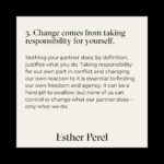 Esther Perel Instagram – Conflict is inevitable in any relationship, but learning to navigate these friction-filled spaces can leave you more connected than before the conflict arose. It only takes one different choice to change a pattern. 

Read more on @shon.faye’s key takeaways from my course “Turning Conflict Into Connection” in @voguemagazine article “5 Thing I Learned from Esther Perel’s New Course on Conflict and Relationships” and visit the link in my bio to check out the course for yourself.