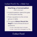 Esther Perel Instagram – “It’s a cardinal rule in therapy that practitioners aren’t supposed to tell their patients what to do or how to live. Instead, it’s their job to sagely guide them toward a new perspective.” There are however rules I live by that act as guideposts and inspiration for creating deep connections, expressing myself freely, and having a bit of fun. 

Join me on @thecut as I explore Rules To Live By with writer Bindu Bansinath via the link in my bio.