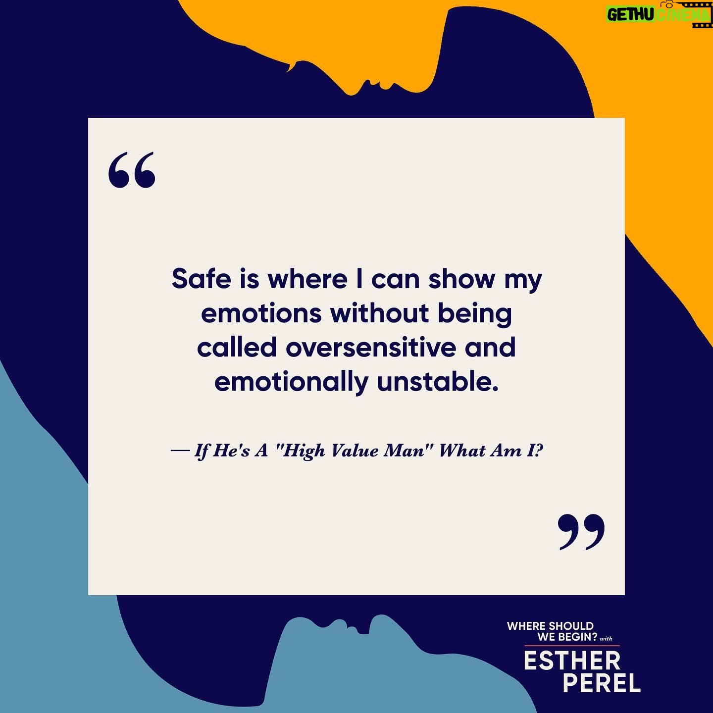 Esther Perel - 33.7K Likes - Ever found yourself in relationships where you ask yourself, “Why do I stay when I know I deserve better?” You’re not alone. In a new episode of “Where Should We Begin?”, I unravel the heartbreaking struggle of a woman stuck in a cycle of toxic love. Tune in as we explore the reasons behind her repeated return to familiar pain, and shed light on the path to breaking free. Listen to “If He’s A “High Value Man” What Am I?” through the link in my bio.