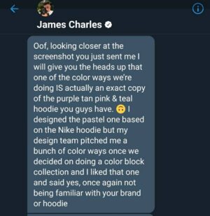 Ethan Klein Instagram - James Charles admitting they ripped us but it's okay because "we don't have the same fanbase or demographic".