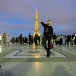 Eugenia Kuzmina Instagram – When your plane breaks down in Paris 🎞️🦋 there’s always light in the darkness …. #magictobealive 💜 jewelry @geraldine_diving @crispinaparis