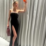 Eugenia Kuzmina Instagram - @campariofficial and @ysl event @festivaldecannes dress @lethanhhoa_official 🖤 dress @lethanhhoa_official