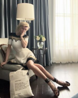 Eugenia Kuzmina Instagram - #sunday  #happiestgirlintheworld ☀️ greatful for my dad and my husband #freudwouldlaugh ❤️ #london exited for some upcoming films and @royalacademyofdramaticart 🎬🎸💫 some flowers are meant to grow even in the darkest places 🌸 dress @alexandermcqueen shoes @louboutinworld