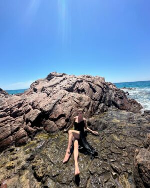 Eugenia Kuzmina Instagram - #wildnature is my home 🦋#fashioneditorial #behindthescenes @festivaldecannes with amazing @taniatuka @frenchonegirl @misssabrinadubois 💜 and special mention inspiration @geraldine_diving @crispinaparis @hotelducapedenroc