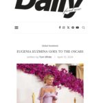 Eugenia Kuzmina Instagram – Thank  you @dailyfrontrow for mentioning amazing work of artists who created this @theacademy look , @vetahorwitz @vetastyledme make up hair @misssabrinadubois 💜🌸🎬 …. Thank you @innadesilva1 , ❤️ @lethanhhoa_official 
Shoes @camillagabrieli 
Earrings @carolinesvedbom  clutch @brendacooperstyle bracelet @margaretrowe and @kygomusic great remix for this song too and @iamparsonjames #mosthonest #brilliant artist ever , greatful to met you 💜❤️
