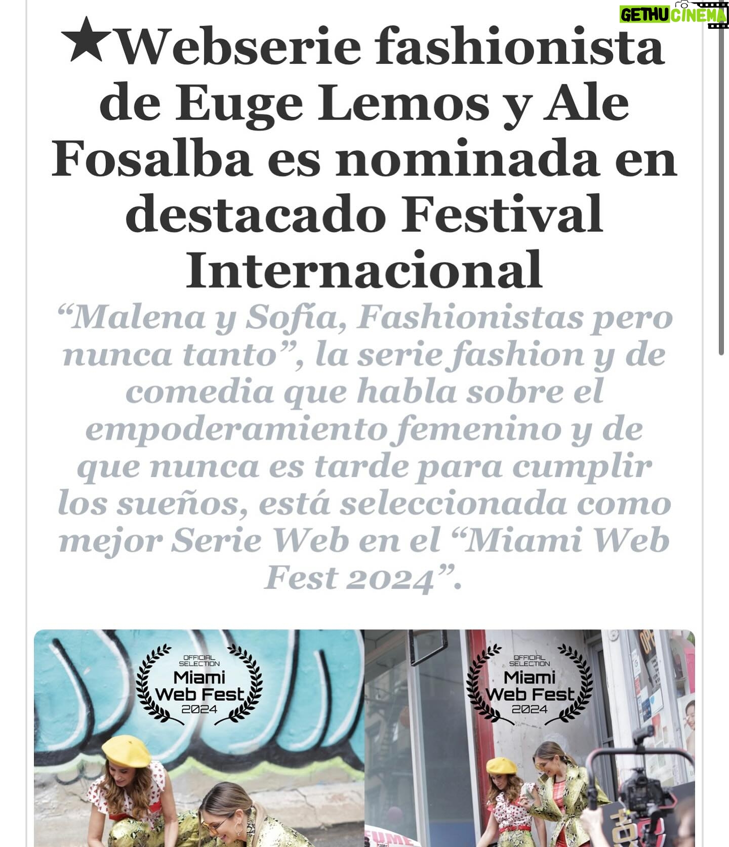 Eugenia Lemos Instagram - ¡No podemos más de emoción! 🫶 Ya vamos rumbo a Miami para el @MiamiWebFest 🛫¡Gracias por nominar a nuestra amada serie fashionista #MalenaySofia en este importante festival de series web🤗 Gracias a la prensa por mostrar nuestro trabajo ¡Ya nos sentimos ganadoras con esta hermosa nominación! 🌷 Deseennos mucha suerte en esta nueva aventura🛫 ¡Los amamos!🩷