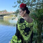 Eva González Instagram - Y con este maravilloso traje de mi querida amiga @pilarveramodaflamenca pongo punto y final a la feria este año. Gracias @claroscurohair 😉 #feriasevilla2024
