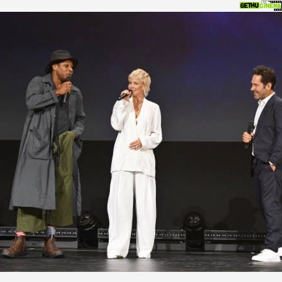 Evangeline Lilly Instagram - I can’t wait for you guys to see this trio and this duo in action in #antmanandthewaspquantumania February is fast approaching!! Mark it in your 📆 #antmanandthewaspquantumania @disneyd23 #paulrudd #jonathanmajors #evangelinelilly @victoriabeckham Suit by #victoriabeckham Hair by @bridgetbragerhair Makeup by patidubroff Styling by @kevinmichaelericson