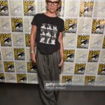 Evangeline Lilly Instagram - When I went to #SDCC2022 I decided to color coordinate with their logo. Hair by @jennychohair Make up by @karayoshimotobua #antmanandthewaspquantumania @giorgioarmani @allsaints