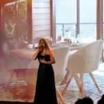 Farrah Yousef Instagram - Pleased to be part of such beautiful event that honors human and #humanity🤍 it was such an honor to perform for you last night✨ . . . . #dress 👗: @designersandus #hair & #makeup : @rival.starsuae #photography 📸 @asem_sarakbi Big thx to @naghamamer