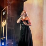 Farrah Yousef Instagram - I missed the stage .. and I missed you .. 🤍 . . . . . #dress 👗: @designersandus #hair & #makeup : @rival.starsuae