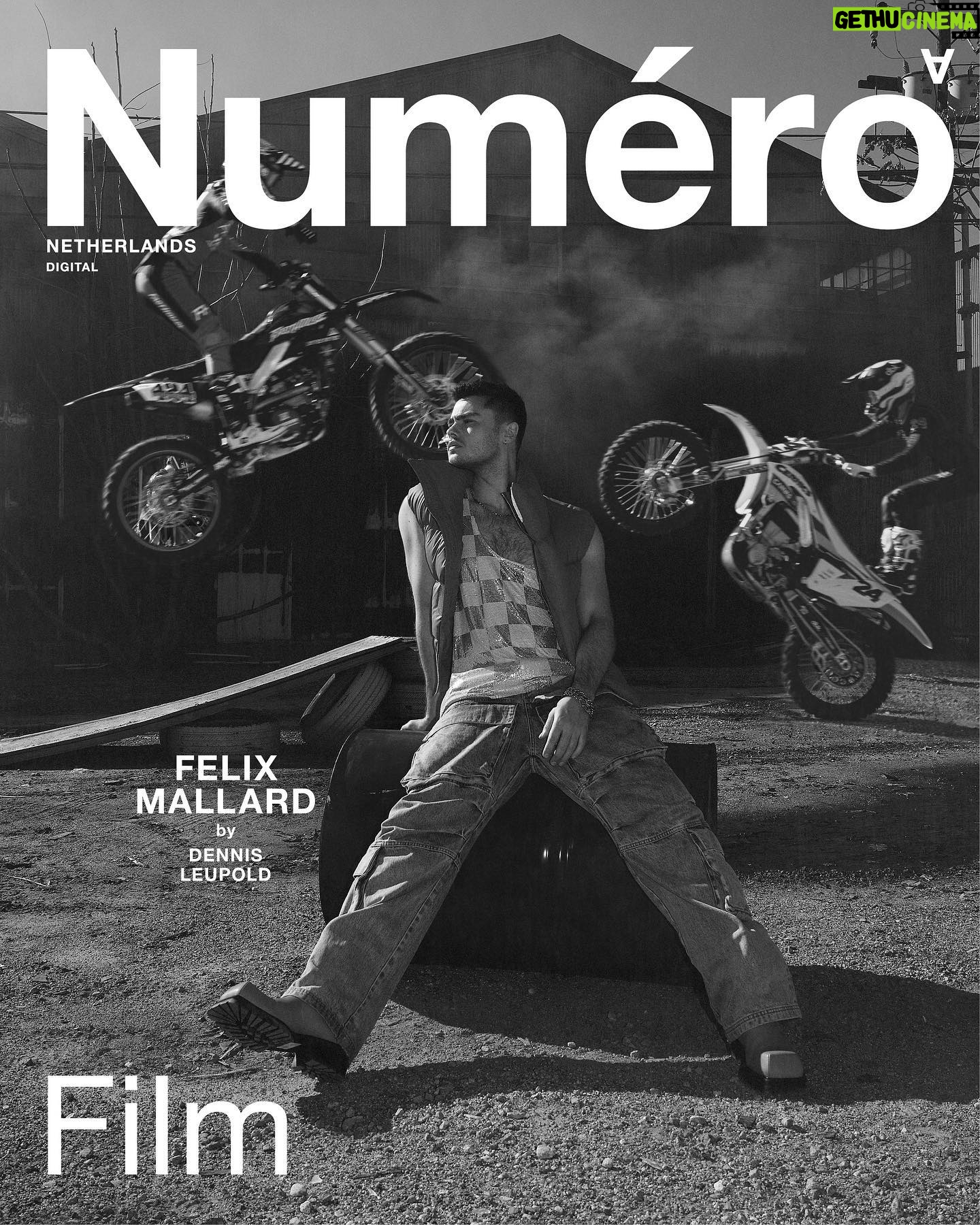 Felix Mallard Instagram - BURNING RUBBER @numero_netherlands & @dennisleupold 🛞🔥 Grooming: Candice Birns @hairbycandicebirns @aframe_agency Styling: Willyum Beck @willyumbeck Creative producer: Sabrina Patino @janen0vacane Digital tech: Kevin Leupold @kevinleupold Photography assistants: Tommy Blanco & Sho Stewart @shoakland Motocross riders: Ryan Ritter, Andrew Hertzler, Christian Dresser & Broc Staab @_ryanritter @drewhertzler @christiandresser @brocstaab Collage artist: Ian Woods @ian___woods Editor: Timi Letonja @timiletonja Editorial director & interview: Jana Letonja @janaletonja Cover design: Arthur Roeloffzen @arthurroeloffzen