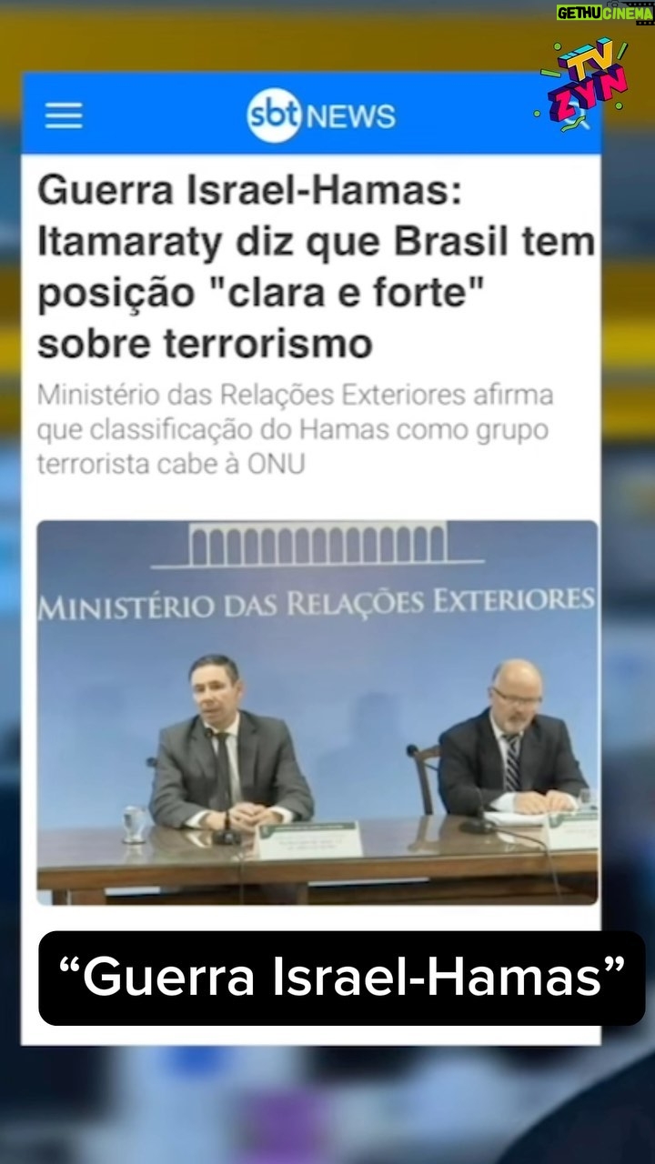 Fernanda Concon Instagram - šØGuerra Israel-Hamas: Itamaraty diz que Brasil tem posição āclara e forteā sobre terrorismo MinistĆ©rio das RelaƧƵes Exteriores afirma que classificação do Hamas como grupo terrorista cabe Ć ONU. Qual sua opiniĆ£o sobre isso? š¤ #TVZyn #SBTNews #SBT