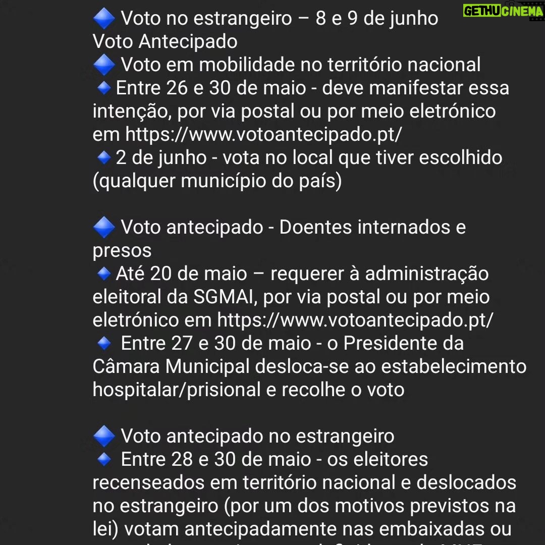 Filomena Cautela Instagram - Que eu sou idiota não será novidade para muita gente, mas as fotografias a seguir ao vídeo talvez tenham alguma novidade importante e quem sabe mereçam a vossa partilha para que a informação chegue a mais malta e, na loucura, talvez consigamos que mais gente pratique o voto informado e pumba! Quiçá possamos ter mais gente no Parlamento Europeu que defenda mais do que achamos justo e urgente. Vou resumir aqui. Vídeo - idiotices constrangedoras várias vulgo bloopers do vídeo que fiz para a @comissao_europeia_pt Fotos - informações essenciais para o dia das eleições europeias. Por exemplo: se estás fora do teu local de residência podes votar em qualquer mesa do país desde que tenhas cartão de cidadão. 🤯 não? #parceria #eleições2024 #europe #may #europeias