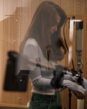 Fiona Sit Instagram - Recording my new song  last week ❤️❤️❤️❤️ talking about human connection it is 🥹