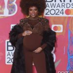 Fleur East Instagram – Baby at The Brits! Me and bump made it to what will probably be the last glam night out for a while, replaced by night feeds and nappies 😂 so I made the most of it with my @hitsradiouk fam. What a night! @brits 

Big up the amazing team that made this entire look possible. Thank you for making me feel fabulous! 🙌✨🥰

HAIR: @jhair_stylist 
MAKEUP: @anais.haz 
CUSTOM OUTFIT: @vickygilldesign