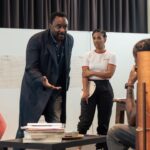 Freema Agyeman Instagram - •Posted @withregram• @lyrichammersmith Step inside the rehearsal room of #GodOfCarnageLyric coming soon from 01 Sep. @bbcdoctorwho and Dreamland star Freema Agyeman returns to the stage for this blistering dark comedy along with Ariyon Bakare (@darkmaterialsofficial), Dinita Gohil (The Father and the Assassin) and Martin Hutson (Small Island). Book tickets from £10 now at the link in our bio. 📷 @_otherrichard #YasminaReza #ChristopherHampton #GodOfCarnage #DoctorWho #HisDarkMaterials #AriyonBakare #DinitaGohil #MartinHutson #LyricHammersmithTheatre