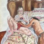 Freya Allan Instagram – ‘Lovers in pouzolles’ by me Oil on canvas