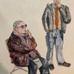 Freya Allan Instagram – Grandma and grandson havin a cig by me #acrylic