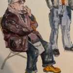 Freya Allan Instagram – Grandma and grandson havin a cig by me #acrylic