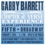Gabby Barrett Instagram - IT’S ALBUM RELEASE WEEK!!! 🥳 If you’re in Nashville on Thursday Friday, you can stop by the Chapter & Verse Experience downtown at @fifthandb!! We have so many fun things to show y’all, giving an exclusive peek behind the curtain of the album and my life the past few years. I won’t be able to be there in person because my baby will be here any second now, BUT ALBUM LISTENING EVENT on Friday 2/2 from 3pm - 4pm. Tag me in your pictures and videos so I can share them and feel like I’m right there with y’all 🤍 ENJOY!