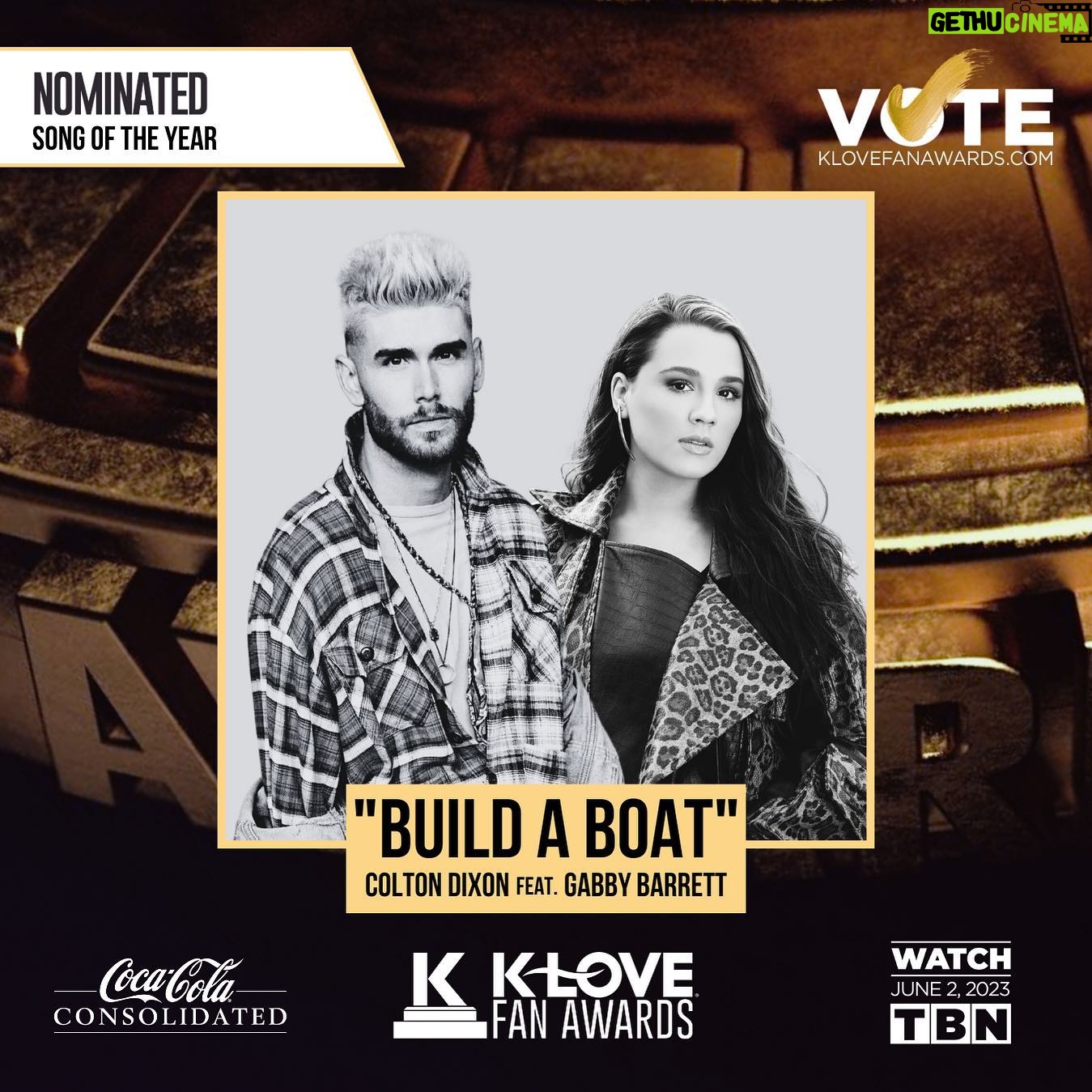 Gabby Barrett Instagram - “Build a Boat” featuring yours truly is nominated for Song of the Year at the @klovefanawards!! Voting opens today at klovefanawards.com/vote 🌟 Can’t wait to perform this song live at the Fan Awards!