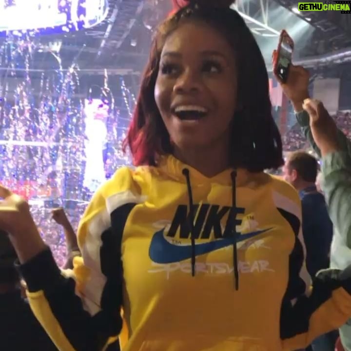 Gabby Douglas Instagram - such an amazing day! thanks so much @nflextrapoints. start earning points now for an opportunity to redeem tickects for next year’s Super Bowl! to learn more check out :NFLExtraPoints.com #ad #Myextrapoints #SBLIII