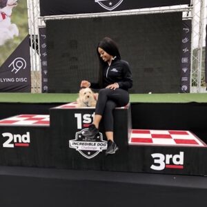 Gabby Douglas Instagram - chandler and i are flying high out at the @ProPlan #IncredibleDog Challenge today! i’ve got to say, it takes A LOT of dedication to pull off some of the performances we’re seeing here today. go to ProPlan.com/Incredible to see when it will be on TV in your city. #Ad